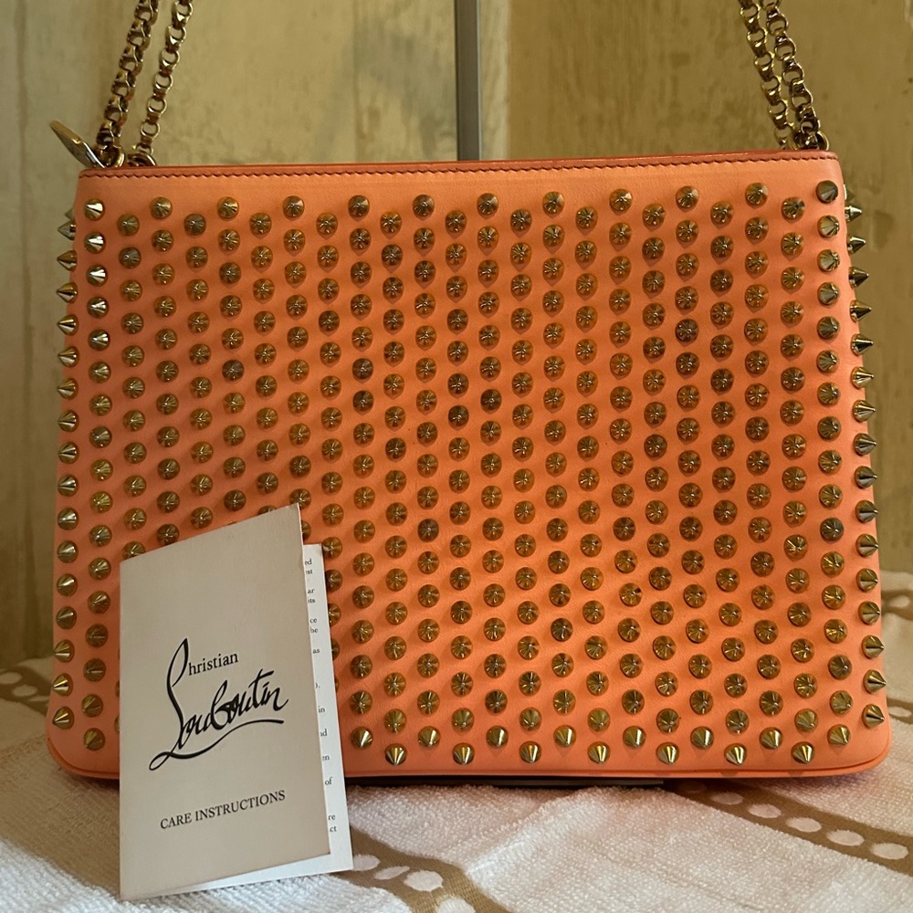 Christian Louboutin Tribouli Leather Handbag in Coral/Peach - Picture 2 of 15